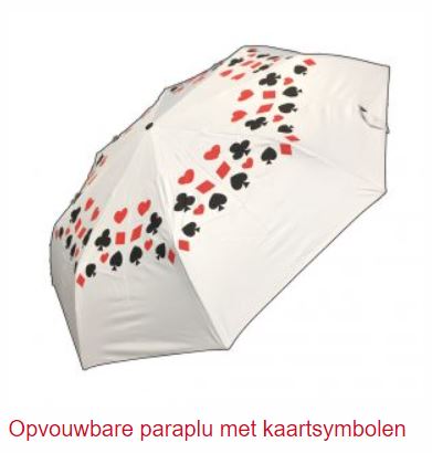 Opvouwbare paraplu met kaartsymbolen