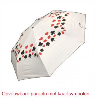 Opvouwbare paraplu met kaartsymbolen Opvouwbare paraplu met kaartsymbolen